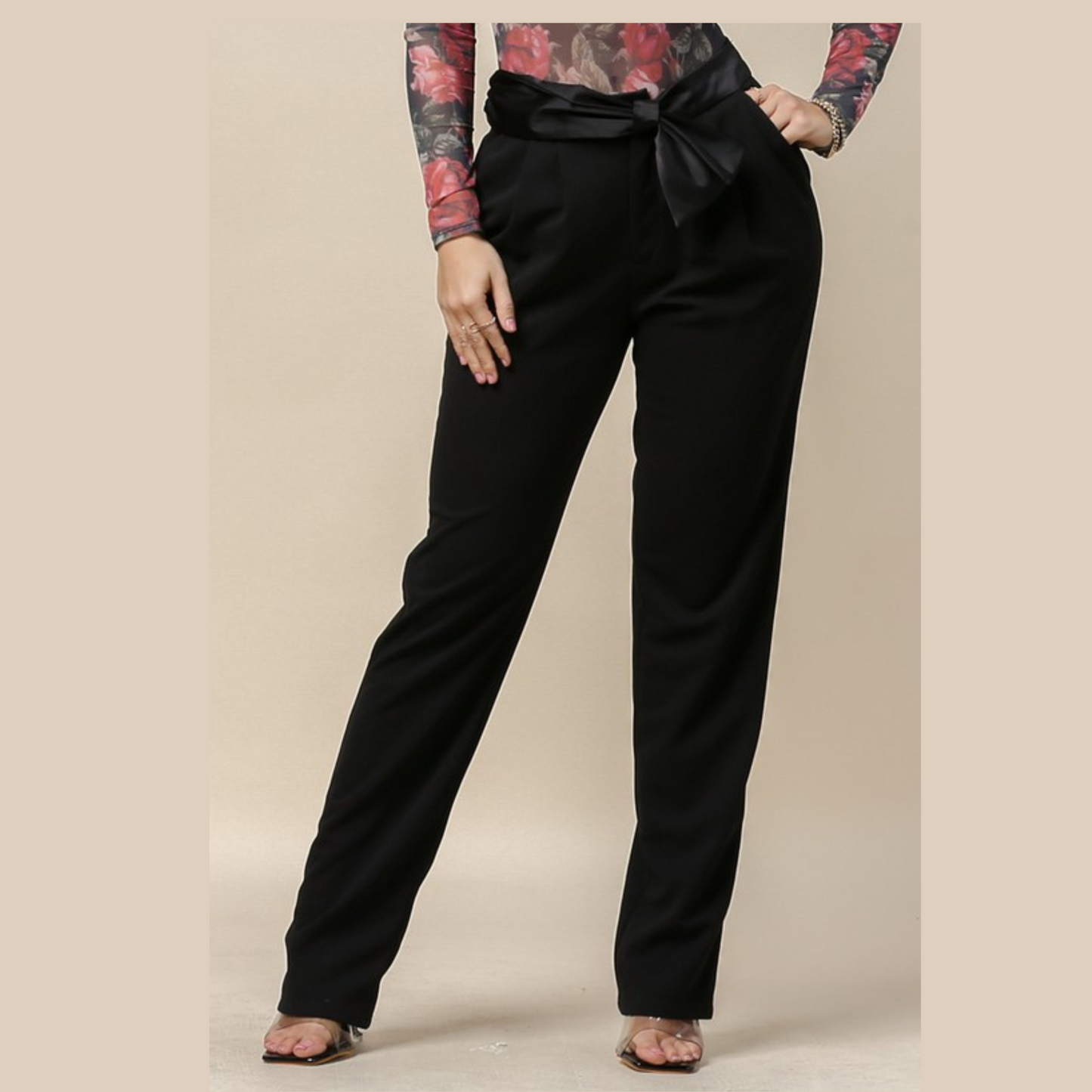 BOW HI WAIST PANTS