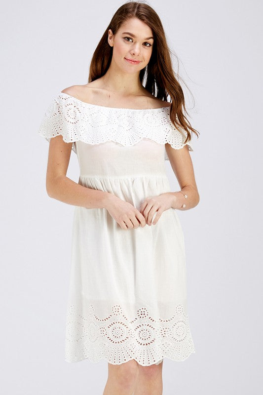 LACE OFF SHOULDER DRESS