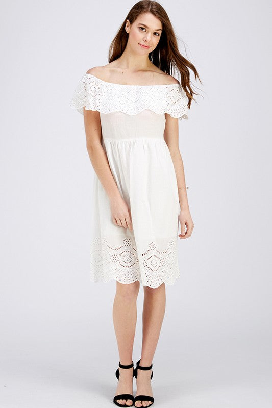 LACE OFF SHOULDER DRESS