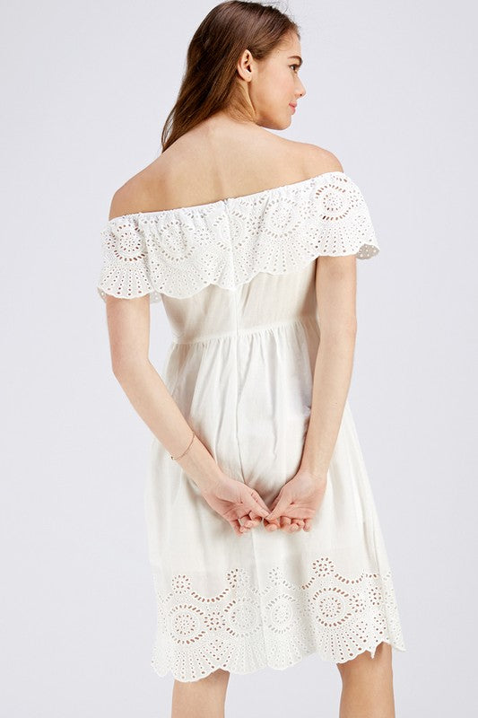 LACE OFF SHOULDER DRESS