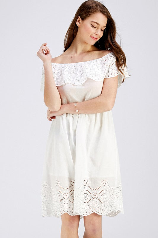 LACE OFF SHOULDER DRESS