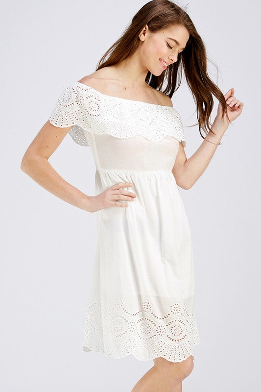 LACE OFF SHOULDER DRESS
