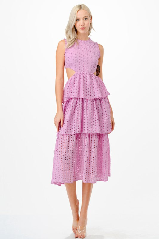 LAYERS EYELET MIDI DRESS Cinderella's Closet Boutique LAYERS EYELET MIDI DRESS Cinderella's Closet Boutique