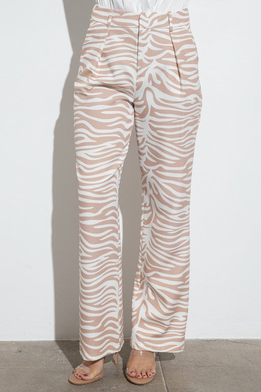 ZEBRA PRINT POCKETS PANTS