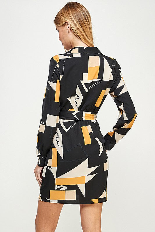 PRINTED LONG SHIRT DRESS