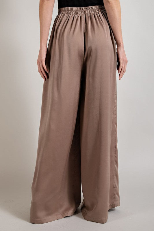 SATIN WIDE LEG PANTS