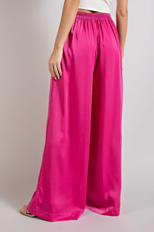 SATIN WIDE LEG PANTS