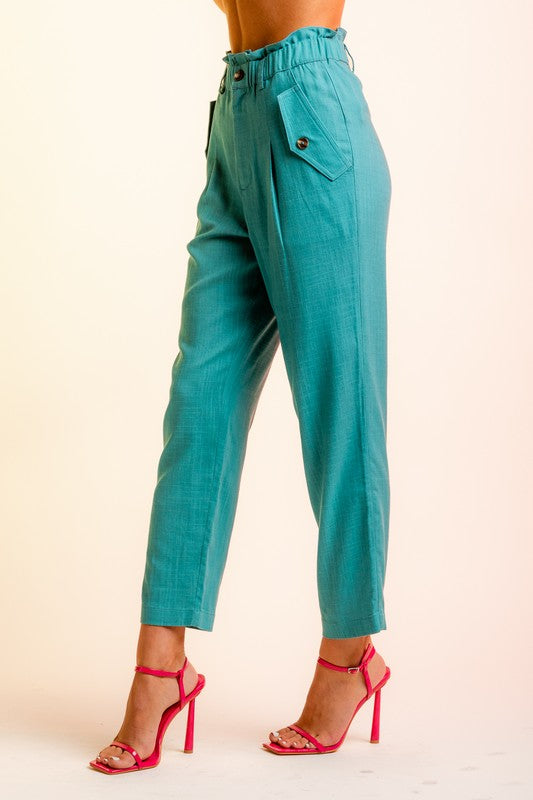 HIGH WAISTED LINEN PANTS