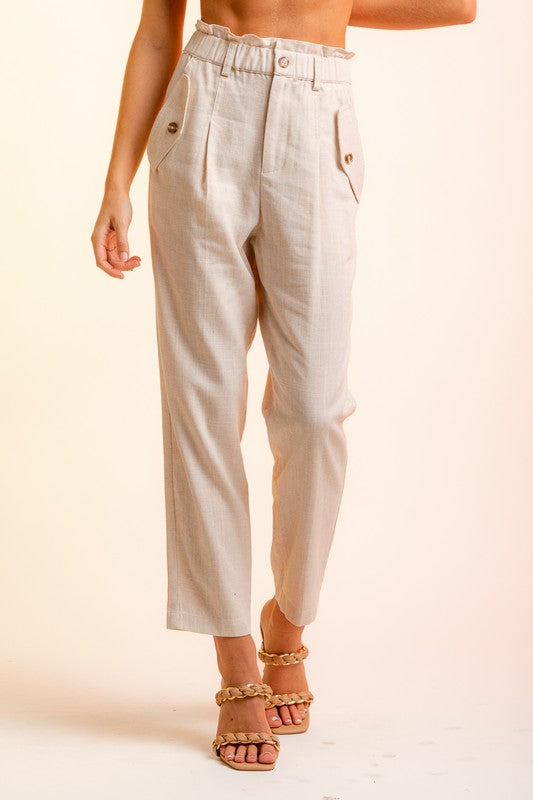 HIGH WAISTED LINEN PANTS