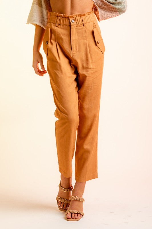 HIGH WAISTED LINEN PANTS