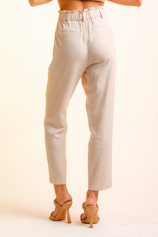 HIGH WAISTED LINEN PANTS