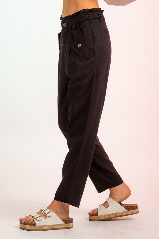 HIGH WAISTED LINEN PANTS