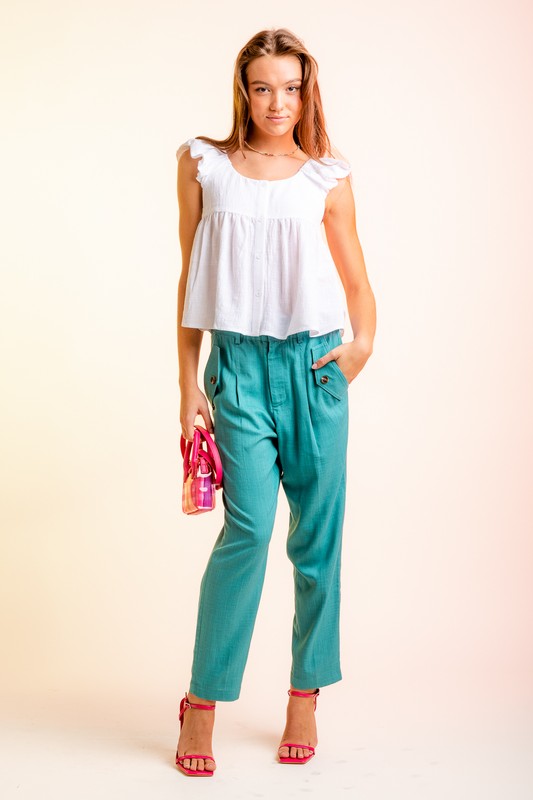 HIGH WAISTED LINEN PANTS