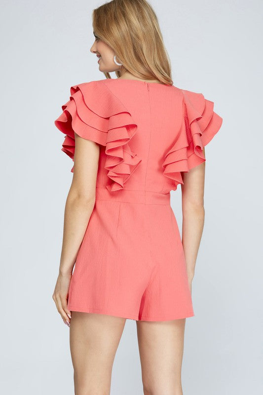 RUFFLED DETAIL ROMPER