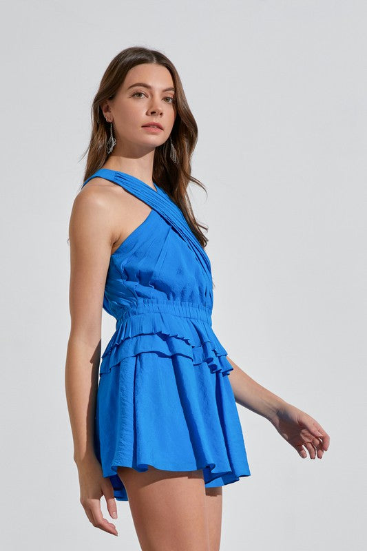 CROSS WOOVEN ROMPER