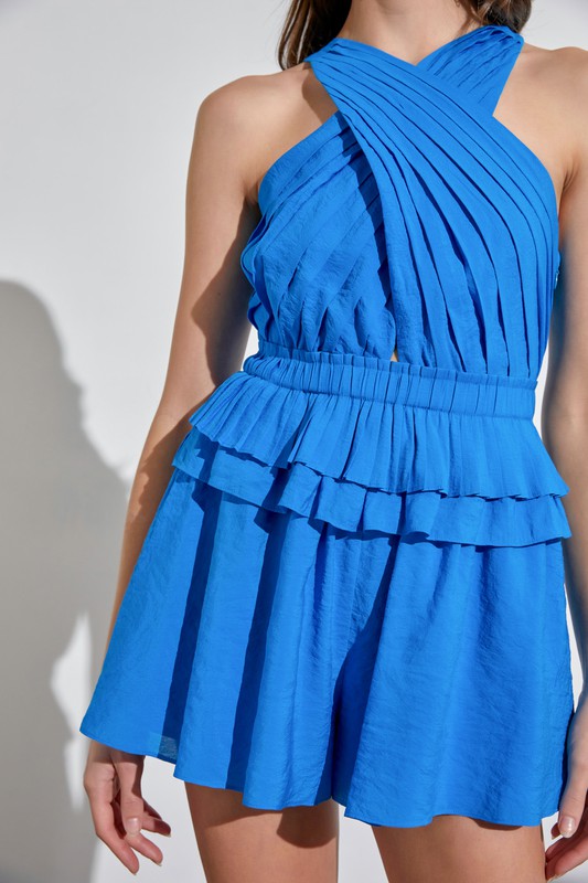 CROSS WOOVEN ROMPER
