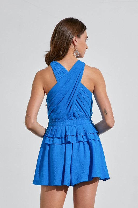 CROSS WOOVEN ROMPER