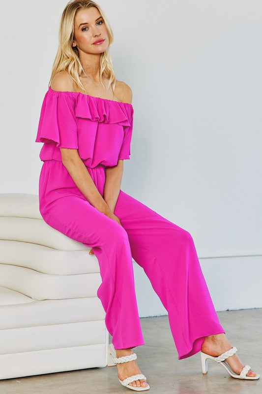 OFF SHOULDER JUMPSUIT