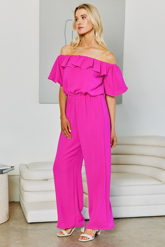 OFF SHOULDER JUMPSUIT