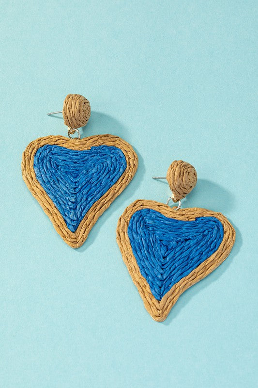 HEARTS RAFFIA EARRINGS