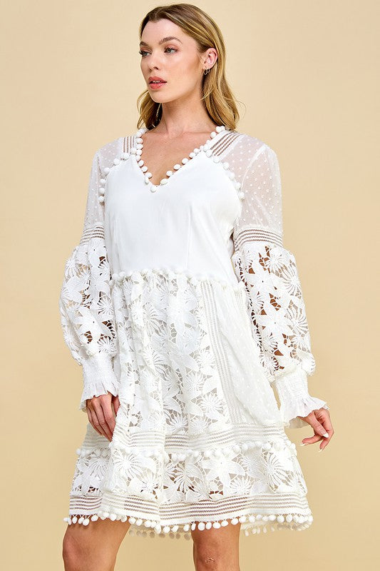 LACE EMBROIDERY DRESS
