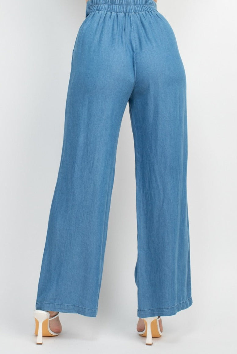 WIDE LEG DENIM PANTS