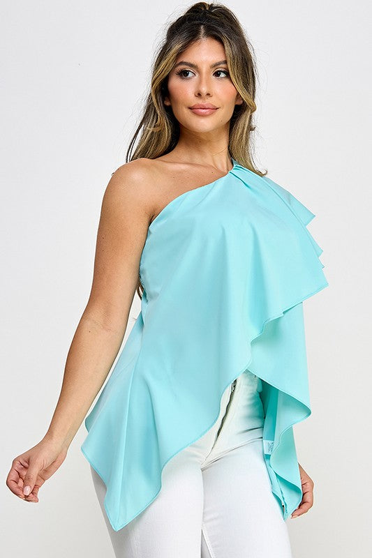 ONE SHOULDER ASYMETRICAL TOP