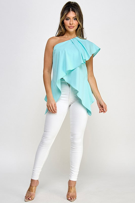 ONE SHOULDER ASYMETRICAL TOP