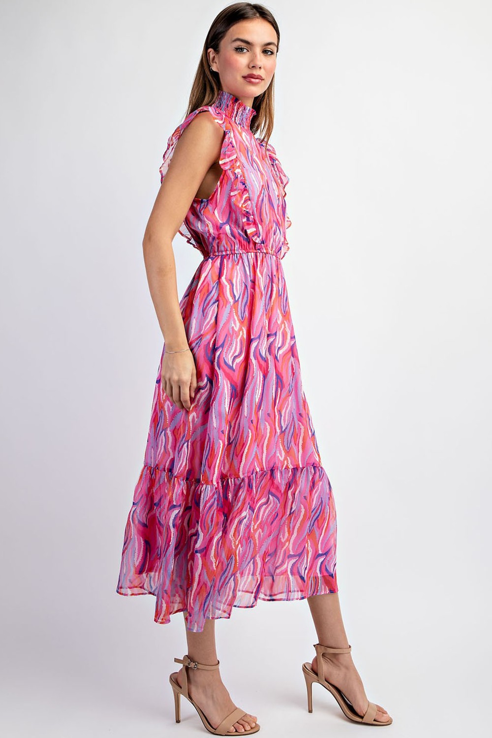 PRINTED MIDI DRESS