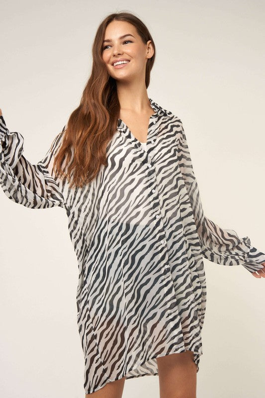 ZEBRA LONG OVERSIZED SHIRT