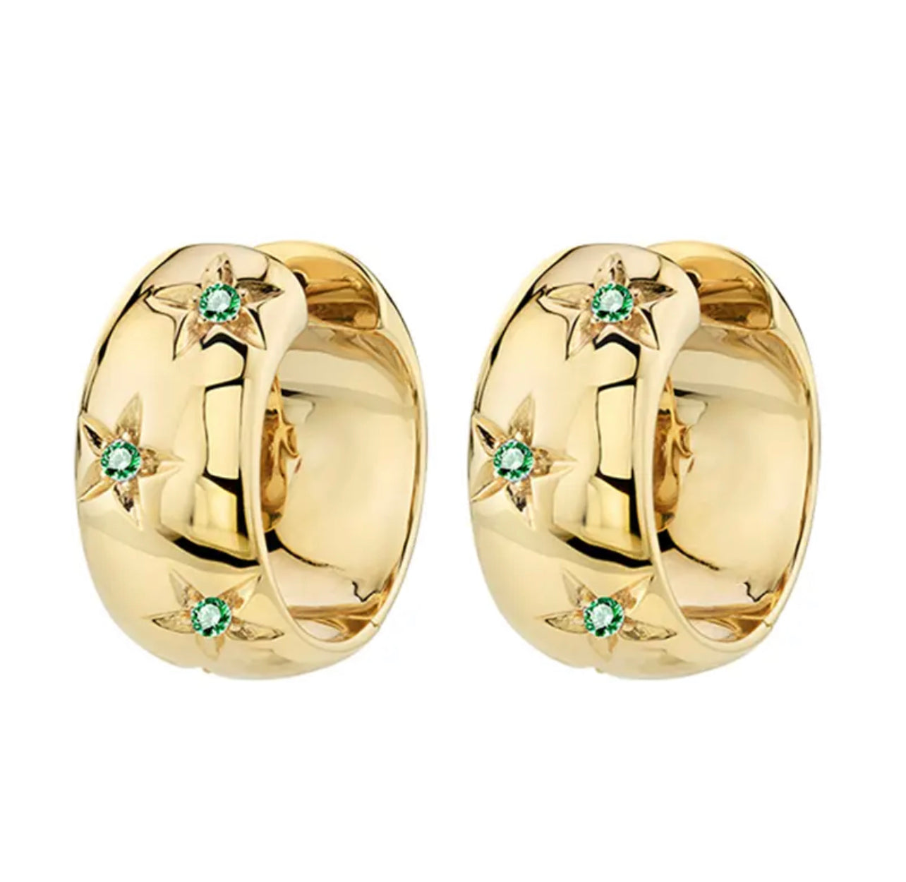 ZIRCONIA STARS HOOP EARRINGS