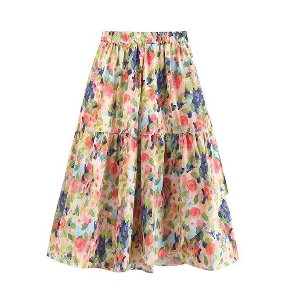 FLORAL MIDI SKIRT