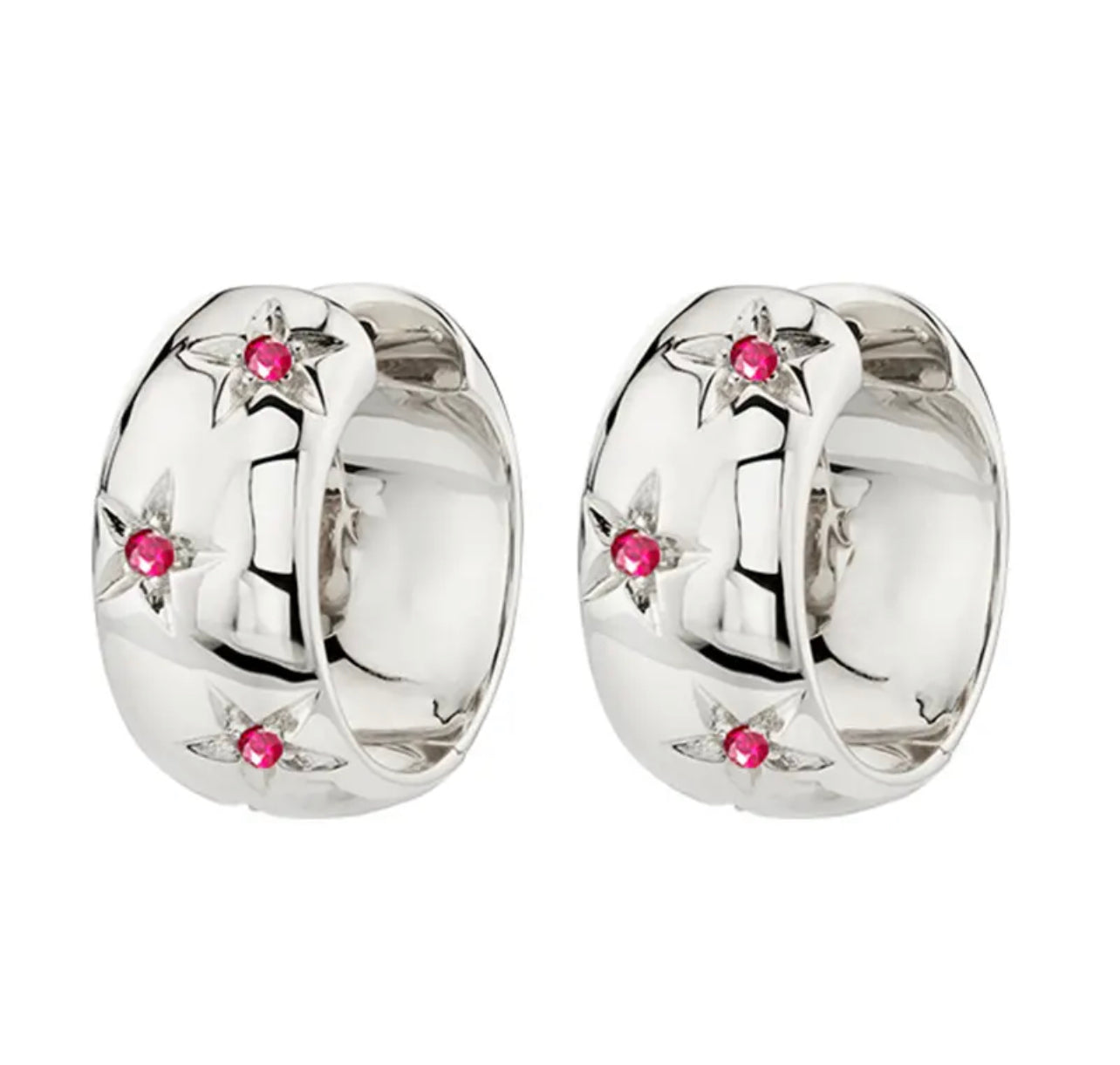 ZIRCONIA STARS HOOP EARRINGS