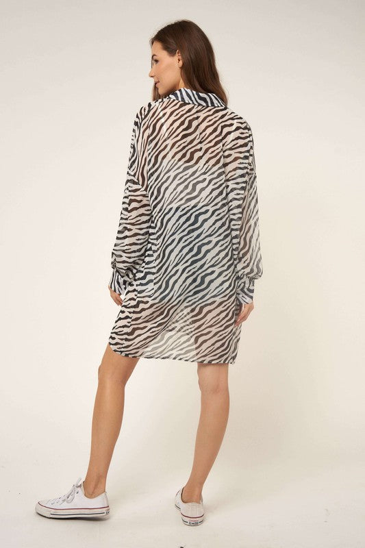 ZEBRA LONG OVERSIZED SHIRT
