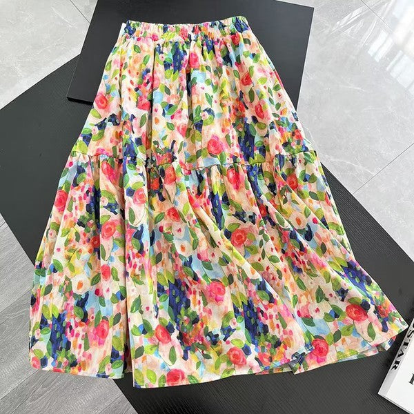 FLORAL MIDI SKIRT