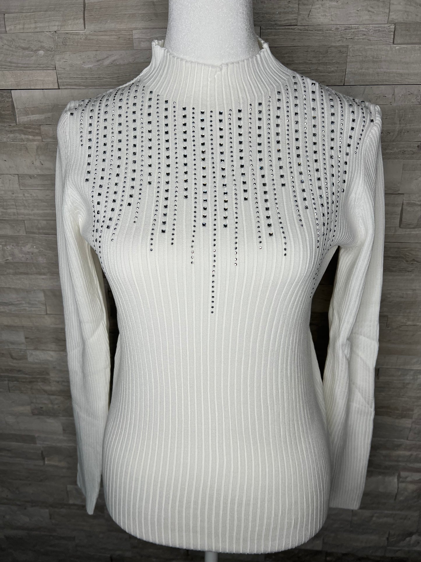 EMBELLISHED MIRROR SWEATER