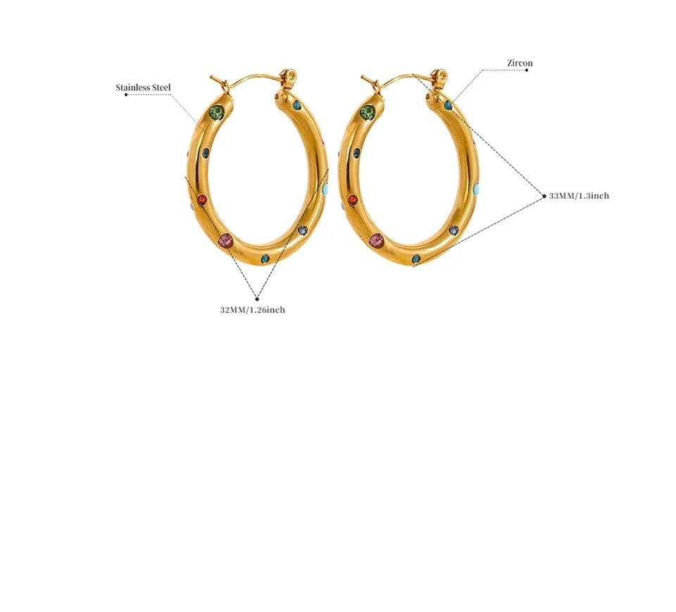 MULTICOLOR CIRCONIA HOOPS
