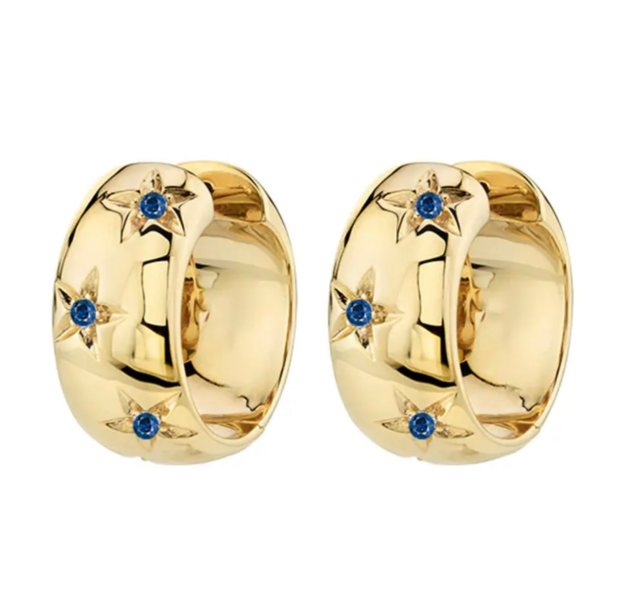 ZIRCONIA STARS HOOP EARRINGS