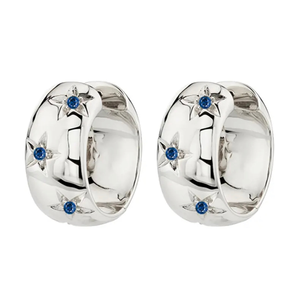 ZIRCONIA STARS HOOP EARRINGS