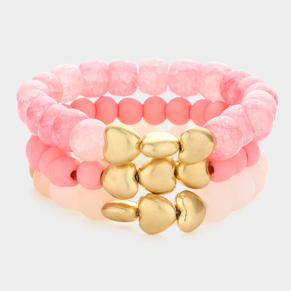 3PCS - HEART STRETCH BRACELET