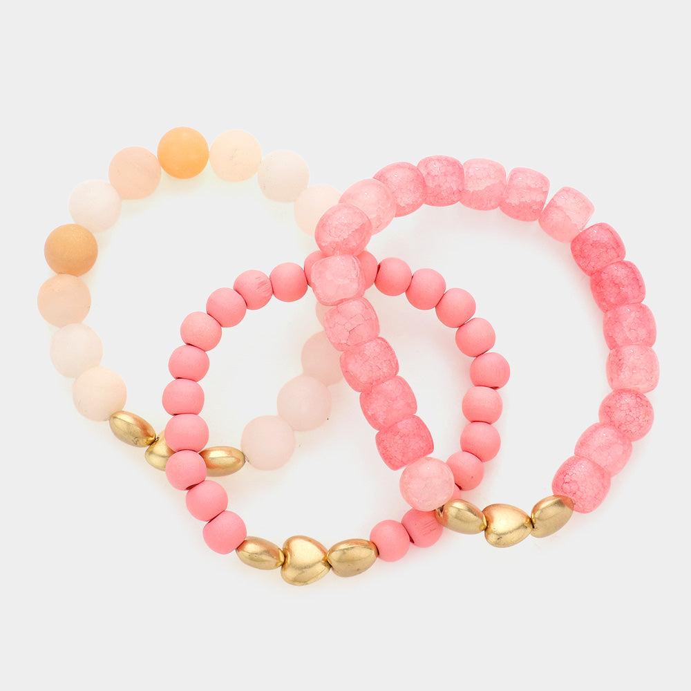 3PCS - HEART STRETCH BRACELET