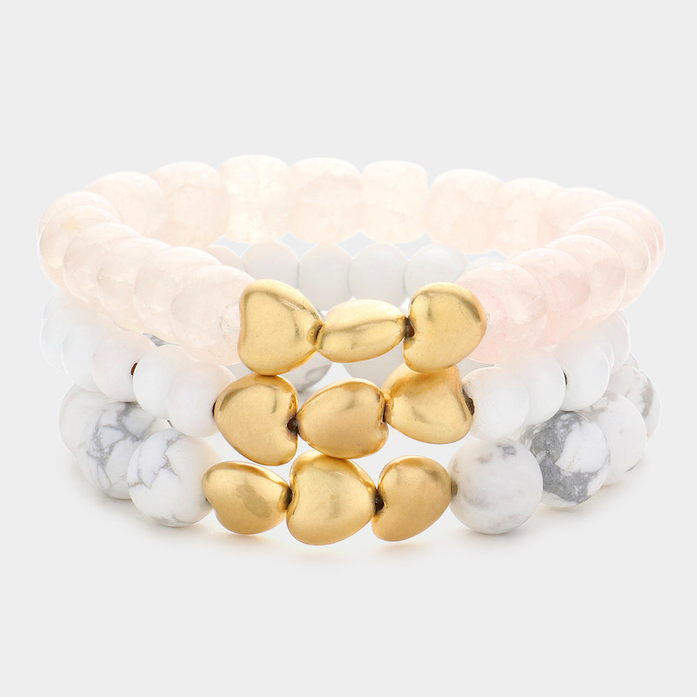 3PCS - HEART STRETCH BRACELET