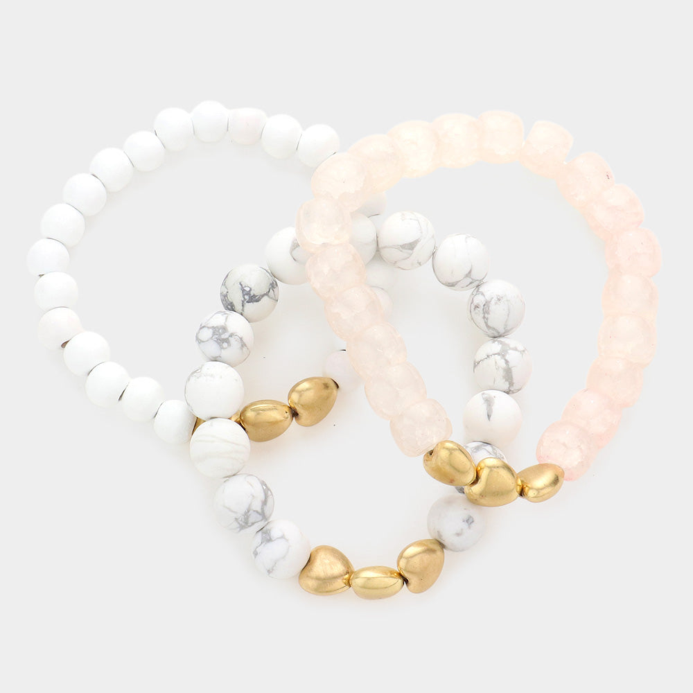 3PCS - HEART STRETCH BRACELET