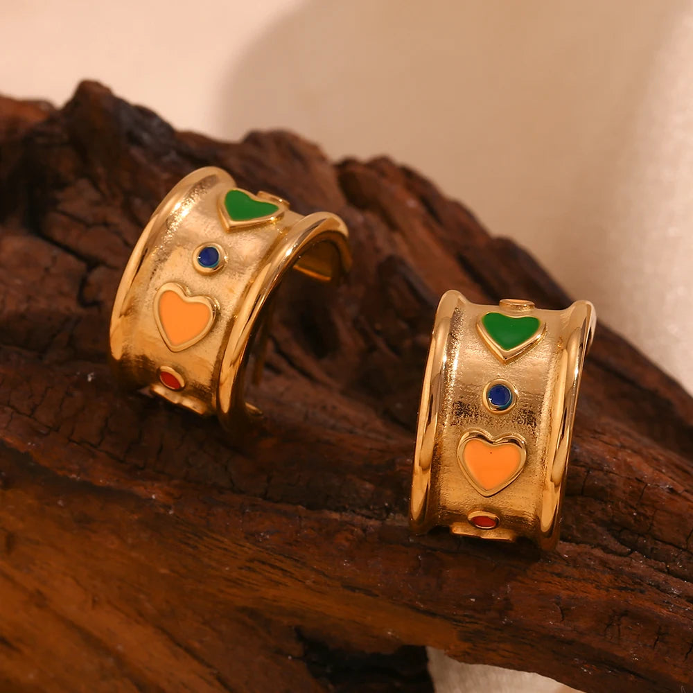 HEART WIDE HOOPS