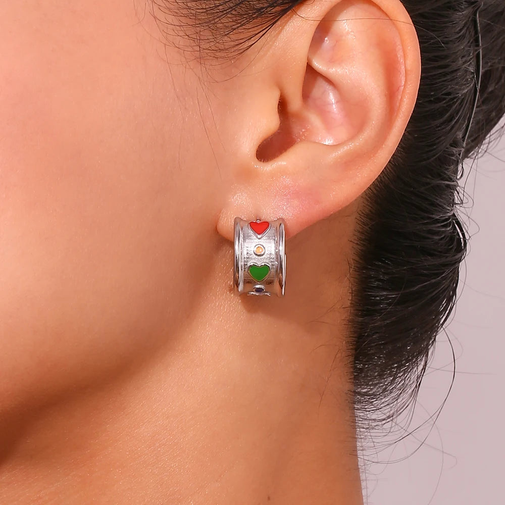 HEART WIDE HOOPS