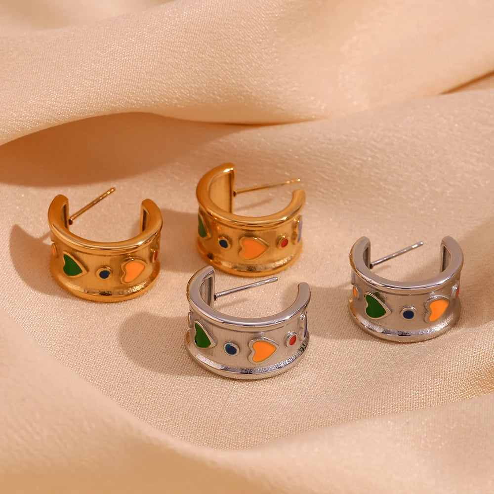 HEART WIDE HOOPS