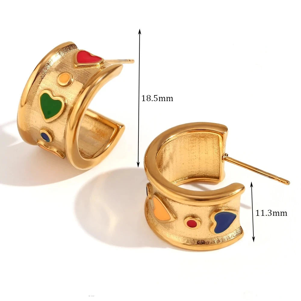 HEART WIDE HOOPS
