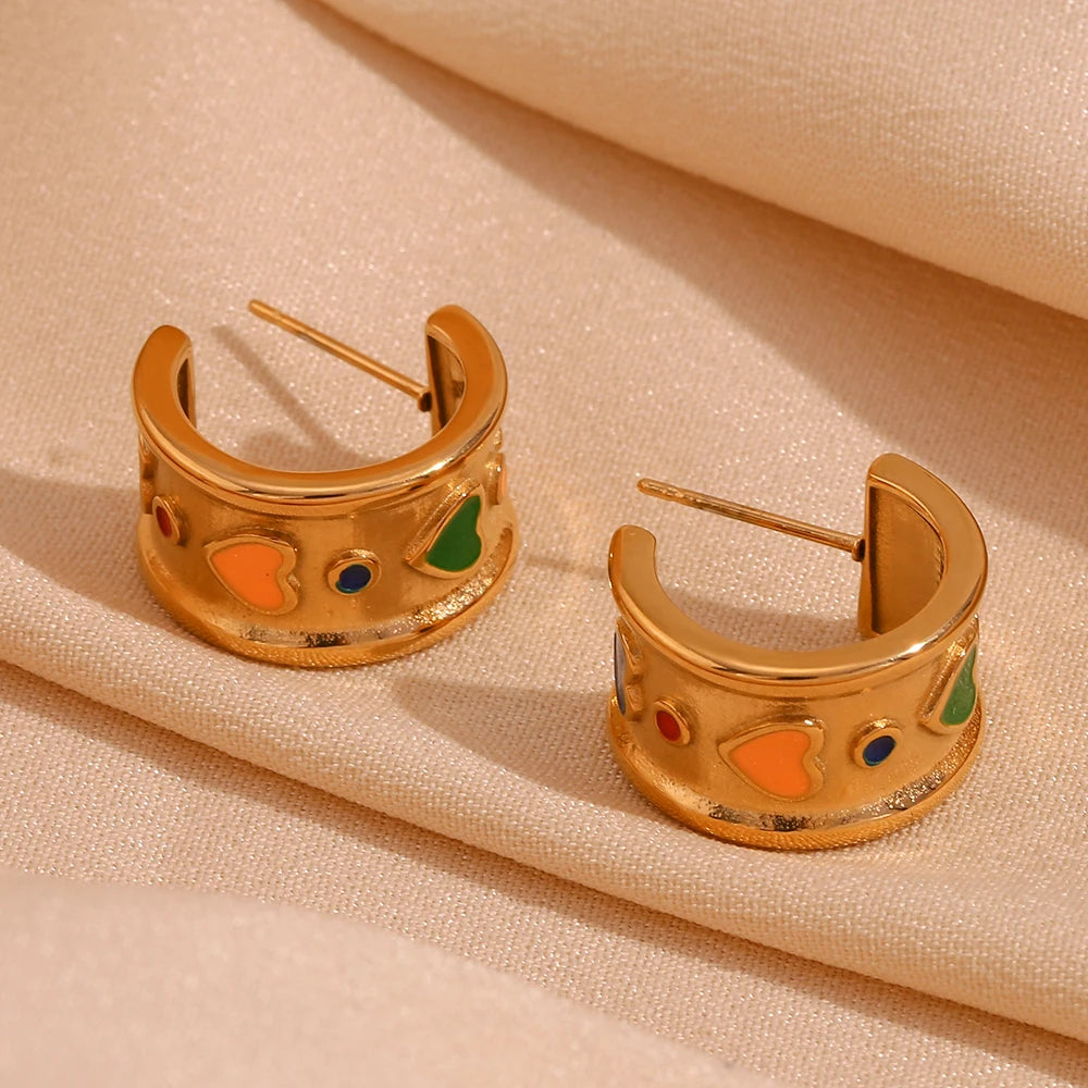 HEART WIDE HOOPS