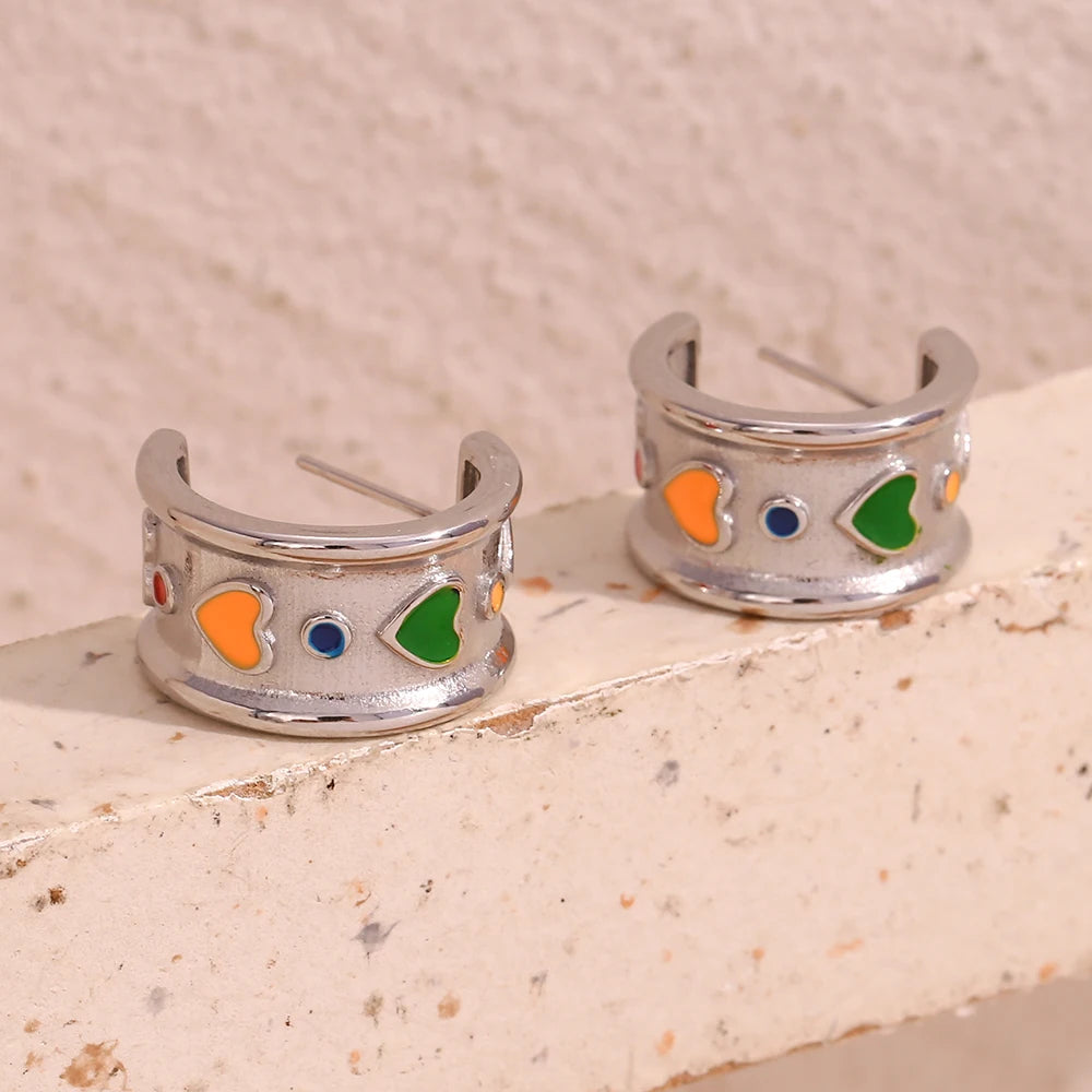 HEART WIDE HOOPS