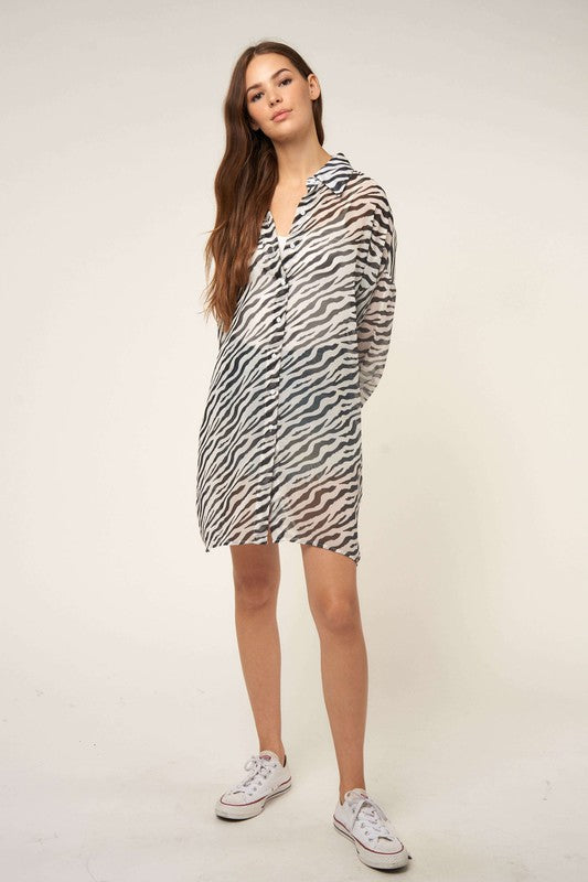 ZEBRA LONG OVERSIZED SHIRT
